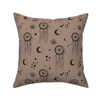 Sweet dreams and boho moon starry night nursery neutral muddy brown latte