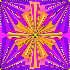papercut starburst - orange & purple