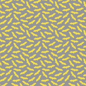 Bats in Yellow on Grey - Small
