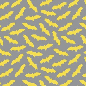 Bats in Yellow on Grey - Medium