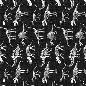 rotated-dinosaurs-black and white-linen