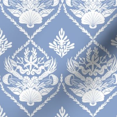 Neptune's joy damask wallpaper