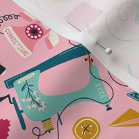 Makers Gonna Make - Retro Sewing Pink Regular Scale