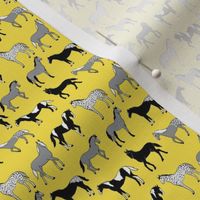 Happy horses on yellow 2x2