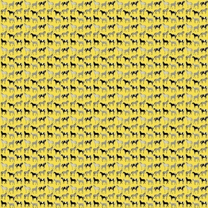 Happy horses on yellow 2x2