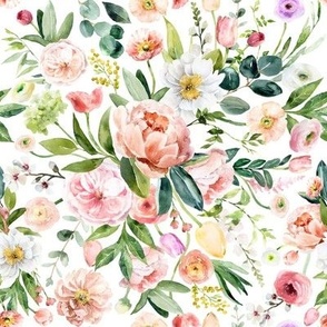 Electric Spring Florals - Easter, Watercolor Floral