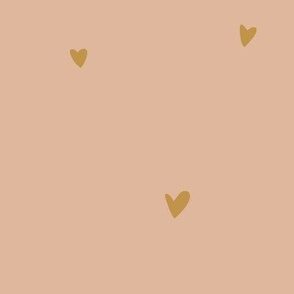 scattered hearts - mustard on blush 
