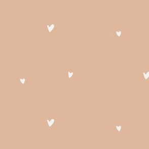 hearts - white on blush mini