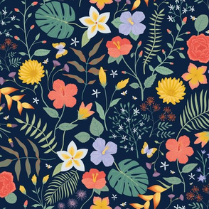 Hawaii Floral Navy