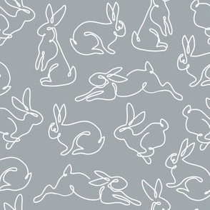 One Line Bunny Hops Grey