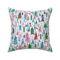 Colorful christmas trees Pastel Green pink