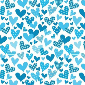 Funky Hearts Blue Small