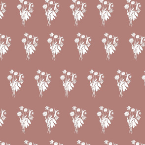 white floral on dusty plum