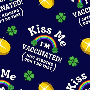 Kiss Me, I'm Vaccinated! - large on navy