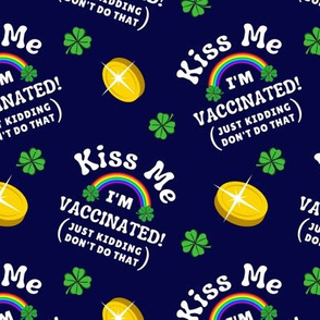 Kiss Me, I'm Vaccinated! - medium on navy