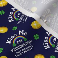 Kiss Me, I'm Vaccinated! - small on navy