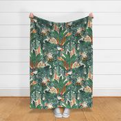 Tropical Cats Light Large- Cat in Hawaiian Garden- Aloha Hawaii- Large Scale- Home Decor