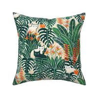 Tropical Cats Light Medium- Cat in Hawaiian Garden- Aloha Hawaii- Large Scale- Home Decor