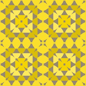granny squares yellow grey