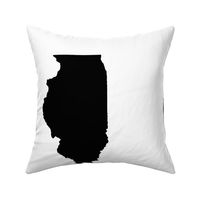 Illinois silhouette in 13x18" block, black and white