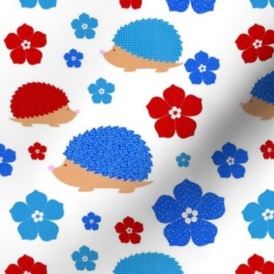 Bigger Scale Red White and Blue Patriotic Hedgehogs