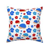 Bigger Scale Red White and Blue Patriotic Hedgehogs