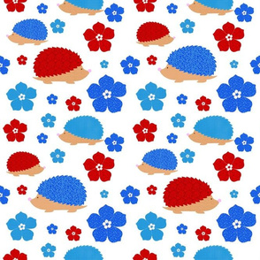 Bigger Scale Red White and Blue Patriotic Hedgehogs