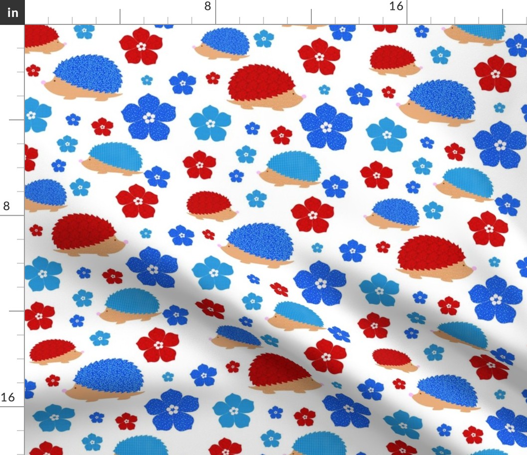 Bigger Scale Red White and Blue Patriotic Hedgehogs