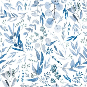 Eucalyptus Pattern - Blue