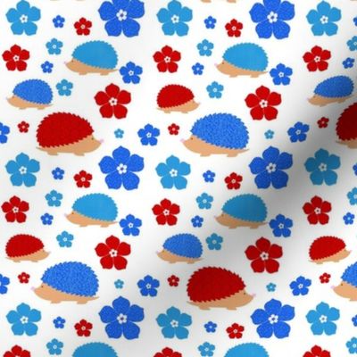 Smaller Scale Patriotic Red and Blue Hedgehogs
