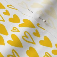 Little Hand-drawn Lovely Yellow Hearts