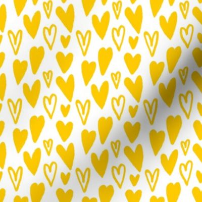 Little Hand-drawn Lovely Yellow Hearts