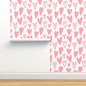 Little Hand-drawn Lovely Pink Hearts