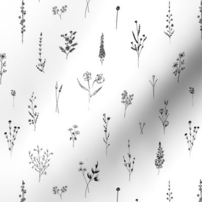 White Wildflowers Pattern S
