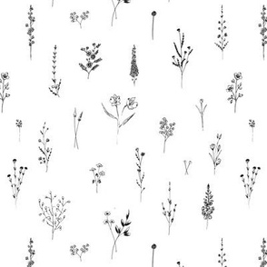 White Wildflowers Pattern S