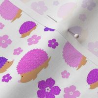 Smaller Scale Girly Pink and Purple Hedgehogs