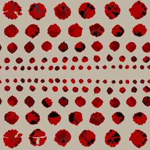 Shibori Abstract Red on Taupe