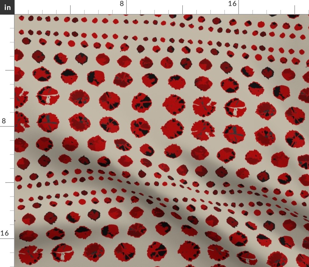 Shibori Abstract Red on Taupe