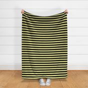 Large Yellow Pear Awning Stripe Pattern Horizontal in Black