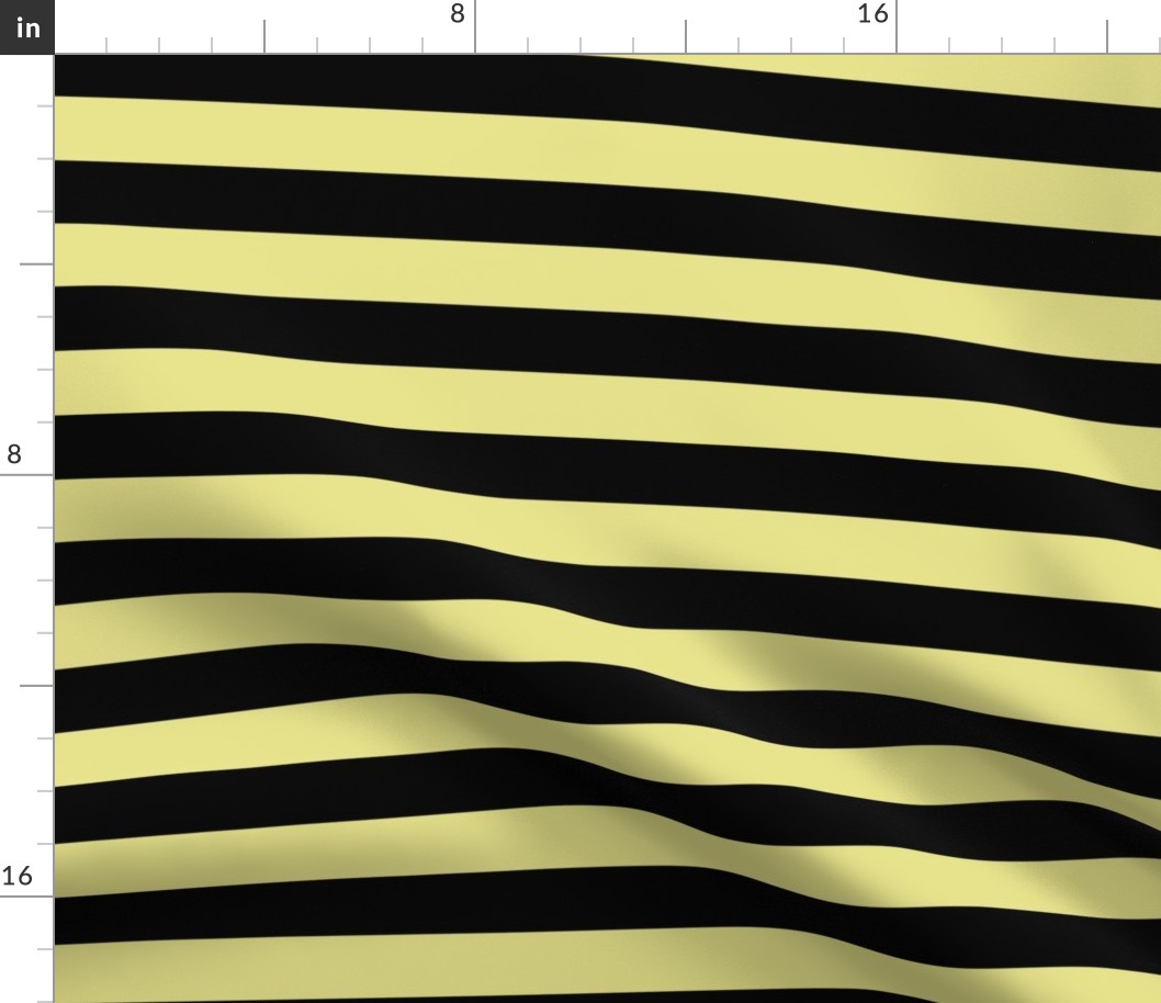 Large Yellow Pear Awning Stripe Pattern Horizontal in Black
