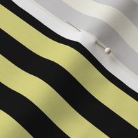 Yellow Pear Awning Stripe Pattern Horizontal in Black