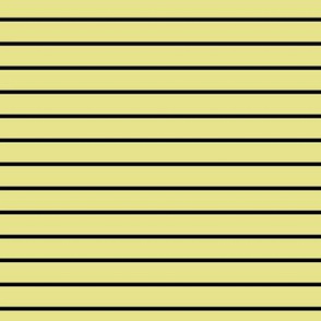 Yellow Pear Pin Stripe Pattern Horizontal in Black