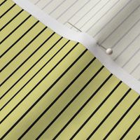 Small Yellow Pear Pin Stripe Pattern Horizontal in Black