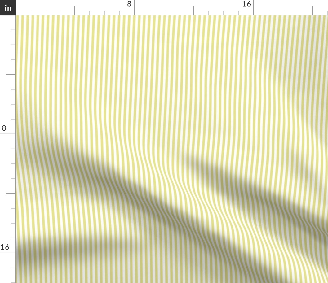 Small Yellow Pear Bengal Stripe Pattern Vertical in White