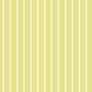 Yellow Pear Pin Stripe Pattern Vertical in White