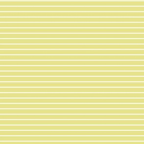 Small Yellow Pear Pin Stripe Pattern Horizontal in White