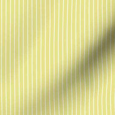 Small Yellow Pear Pin Stripe Pattern Vertical in White