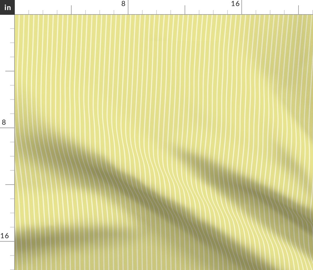 Small Yellow Pear Pin Stripe Pattern Vertical in White