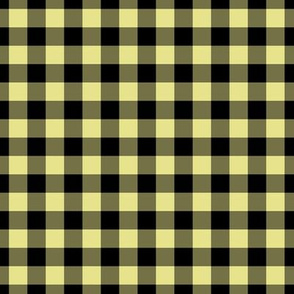 Gingham Pattern - Yellow Pear and Black