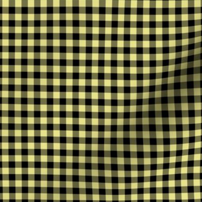 Small Gingham Pattern - Yellow Pear and Black